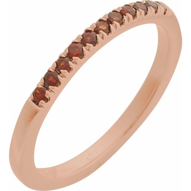 14K Rose Natural Mozambique Garnet Ring