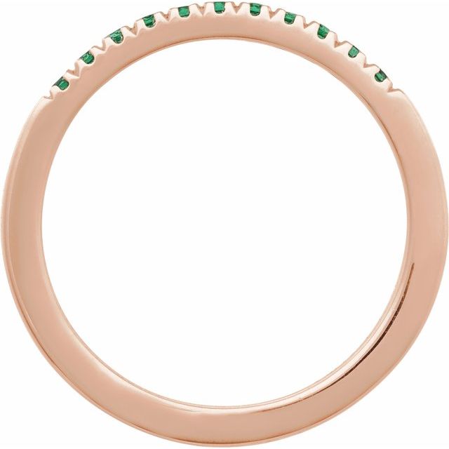 14K Rose Lab-Grown Emerald Ring