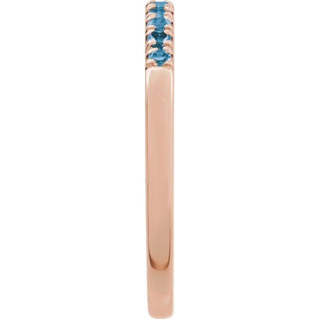 14K Rose Natural London Blue Topaz Ring