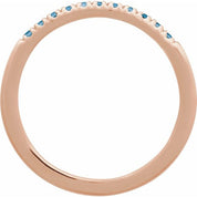 14K Rose Natural London Blue Topaz Ring