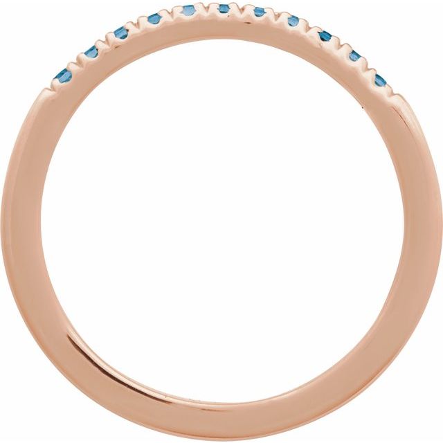 14K Rose Natural London Blue Topaz Ring