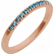 14K Rose Natural London Blue Topaz Ring