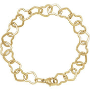 14K Yellow Gold-Filled 9 mm Heart 7" Chain