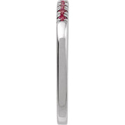 Sterling Silver Lab-Grown Ruby Ring