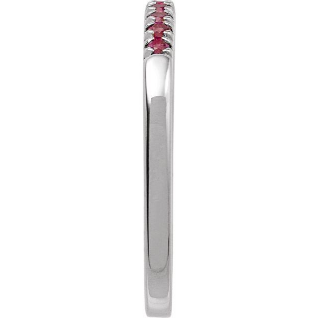 Sterling Silver Lab-Grown Ruby Ring