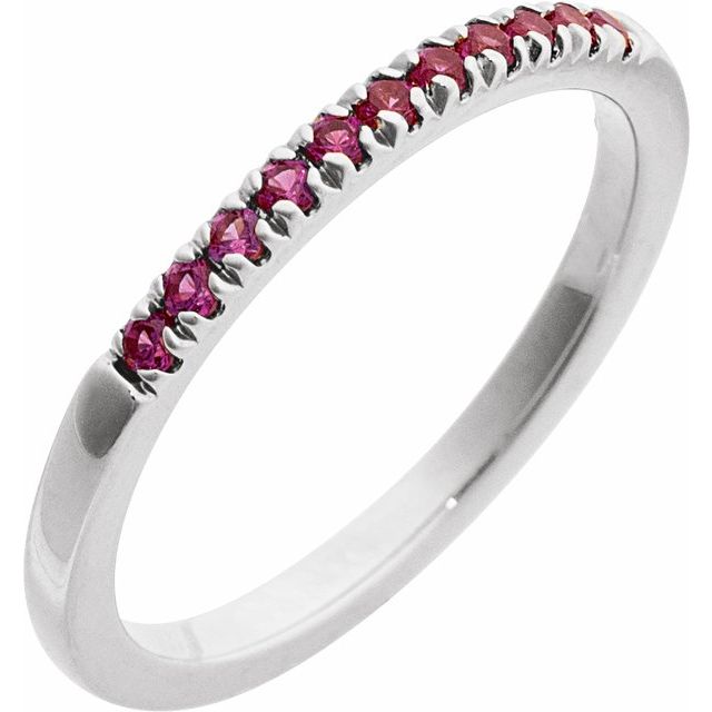 Sterling Silver Lab-Grown Ruby Ring