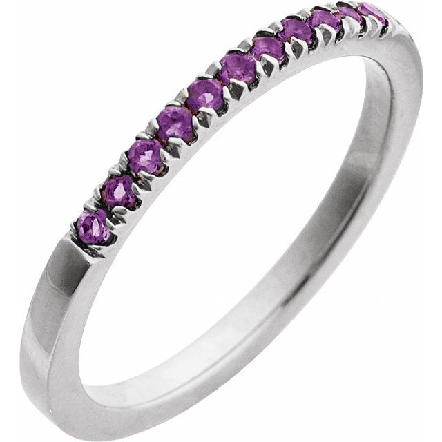Sterling Silver Natural Amethyst Ring