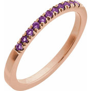 14K Rose Natural Amethyst Ring