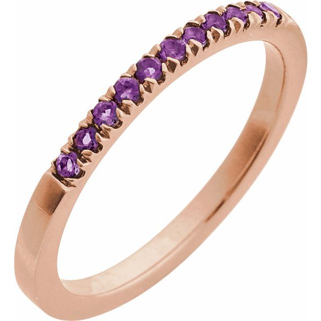 14K Rose Natural Amethyst Ring