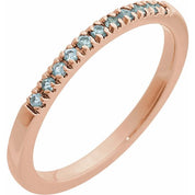 14K Rose Natural Aquamarine Ring