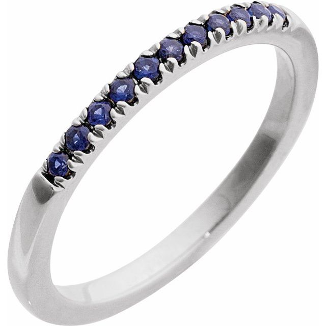 Sterling Silver Lab-Grown Blue Sapphire Ring
