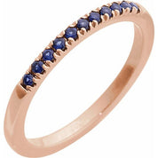 14K Rose Natural Blue Sapphire Ring