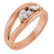 14K Rose 1/3 CTW Natural Diamond Negative Space Ring