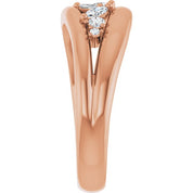 14K Rose 1/3 CTW Natural Diamond Negative Space Ring