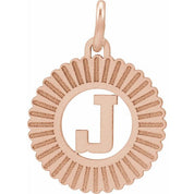14K Rose Initial J Pendant
