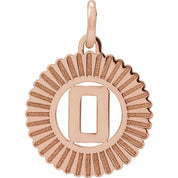 14K Rose Initial O Pendant