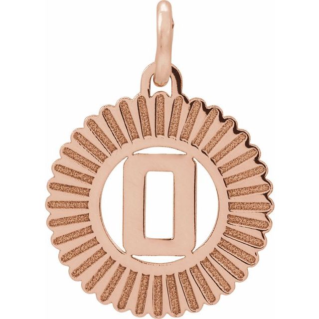 14K Rose Initial O Pendant