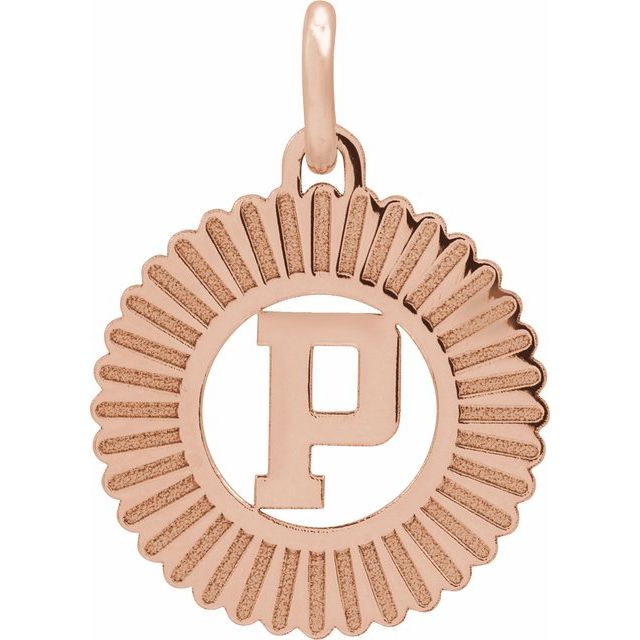 14K Rose Initial P Pendant