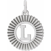 14K White Initial L Pendant