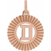 14K Rose Initial D Pendant