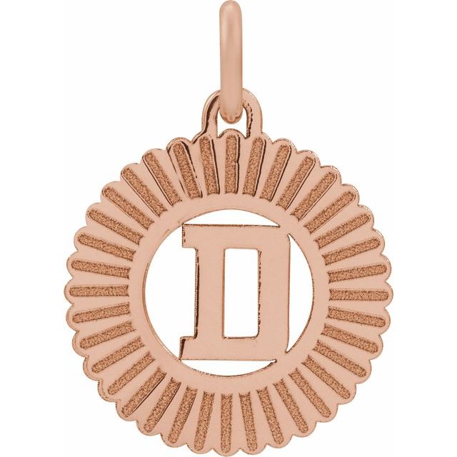 14K Rose Initial D Pendant