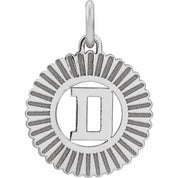 14K White Initial D Pendant