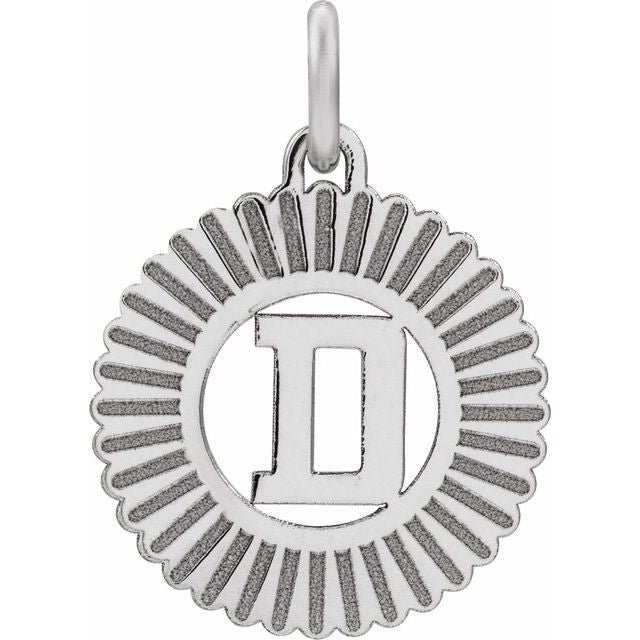 14K White Initial D Pendant