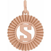 14K Rose Initial S Pendant