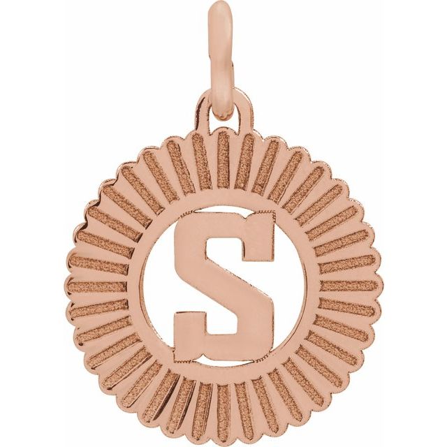 14K Rose Initial S Pendant