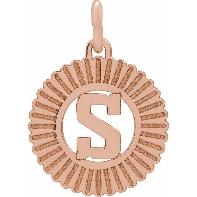 14K Rose Initial S Pendant