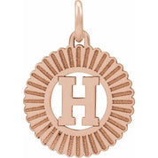 14K Rose Initial H Pendant