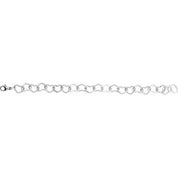 Sterling Silver 9 mm Heart 7" Chain