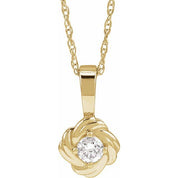 14K Yellow 1/5 CT Natural Diamond Knot 18" Necklace