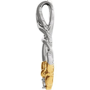 Sterling Silver & 10K Yellow .01 CT Natural Diamond Claddagh Pendant