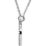 14K White 1/8 CTW Natural Diamond Circle 16" Necklace