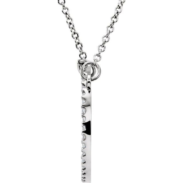 14K Lab-Grown Diamond Circle Necklace with 1/8 to 1/5 CTW, 16" Length