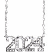 10K Natural Diamond Number Necklace 16-18" in Yellow and White Gold
