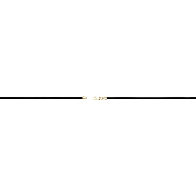 14K Yellow 3 mm Black Rubber 18" Cord Necklace