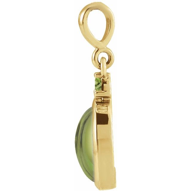 14K Yellow 8x6 mm Natural Peridot Pendant