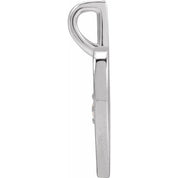 Platinum .025 CT Natural Diamond Engravable Mom Pendant