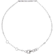 Sterling Silver 1/3 CTW Natural Diamond Five-Stone Bar 6-7 1/2" Link Bracelet