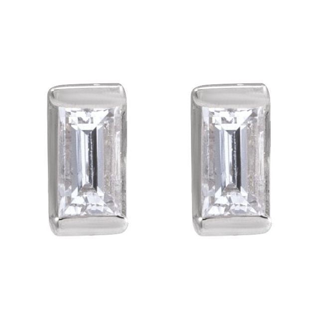 Sterling Silver 1/8 CTW Natural Diamond Stud Earrings