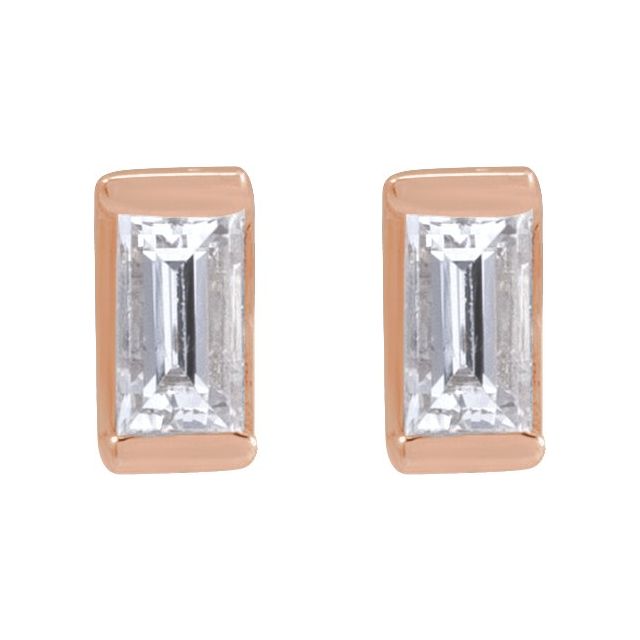 14K Rose 1/8 CTW Natural Diamond Stud Earrings