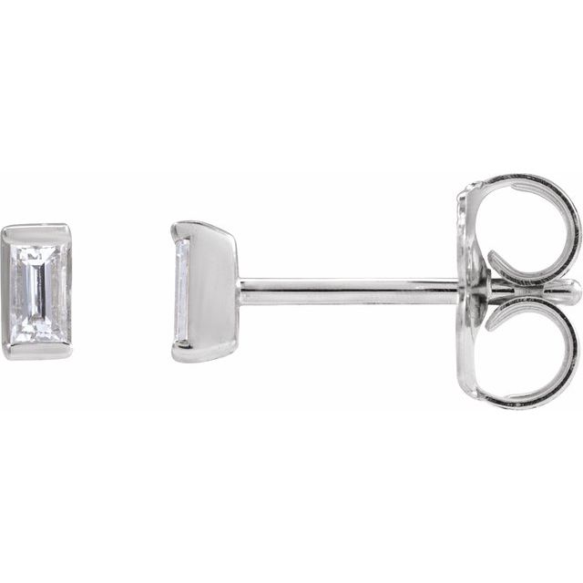 14K White 1/8 CTW Natural Diamond Stud Earrings