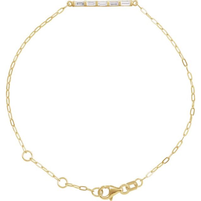 14K Yellow Gold 1/3 CTW Natural Diamond Five-Stone Bar Link Bracelet - BRC972