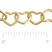14K Yellow Gold-Filled 9 mm Heart Chain by the Inch