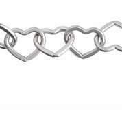 Sterling Silver 9 mm Heart Chain by the Inch