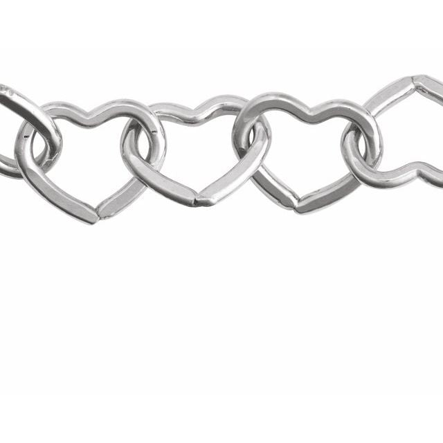 Sterling Silver 9 mm Heart Chain by the Inch