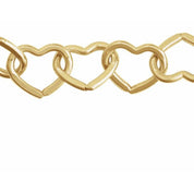 14K Yellow Gold-Filled 9 mm Heart Chain by the Inch