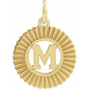 14K Yellow Initial M Pendant